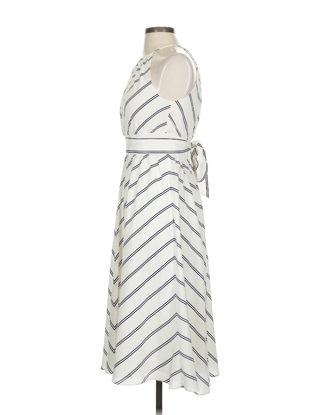 Club Monaco White and Navy Striped Halter Midi Dress - Picture 4 of 16